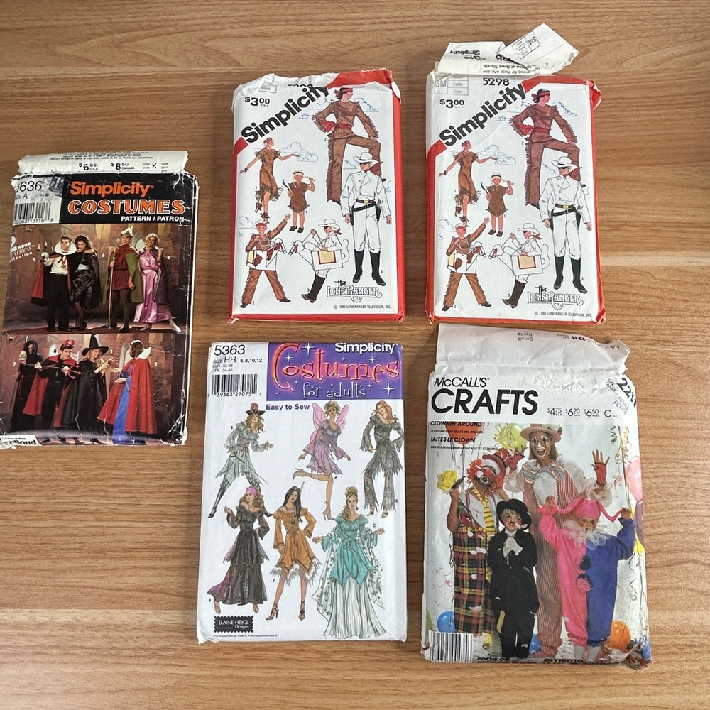 15 Vintage 80’s - 1990's Sewing Patterns Simplicity Halloween Women's Kid